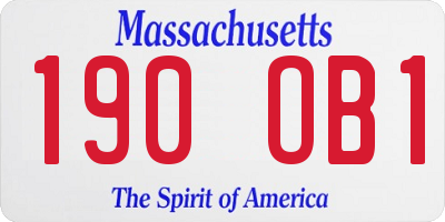 MA license plate 190OB1
