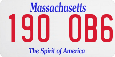 MA license plate 190OB6