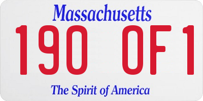 MA license plate 190OF1