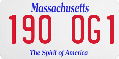 MA license plate 190OG1