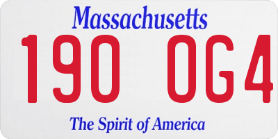 MA license plate 190OG4