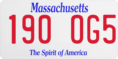 MA license plate 190OG5