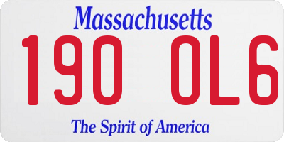 MA license plate 190OL6