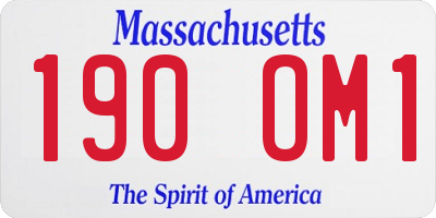 MA license plate 190OM1