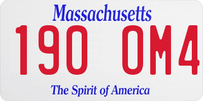 MA license plate 190OM4