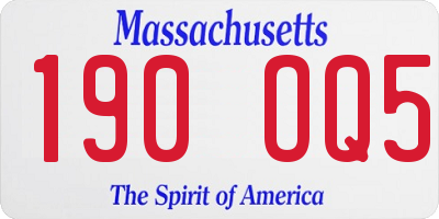 MA license plate 190OQ5