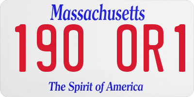 MA license plate 190OR1