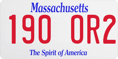 MA license plate 190OR2