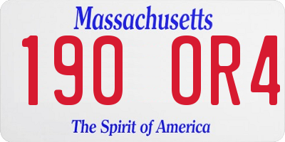 MA license plate 190OR4