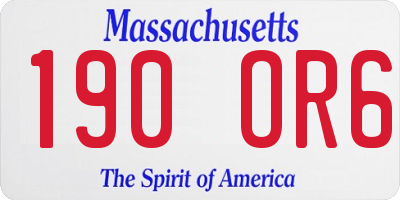 MA license plate 190OR6