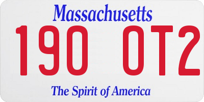 MA license plate 190OT2