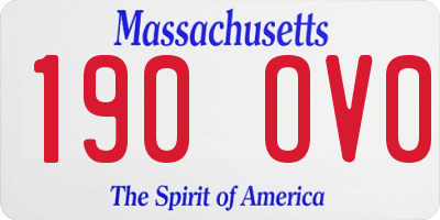 MA license plate 190OV0