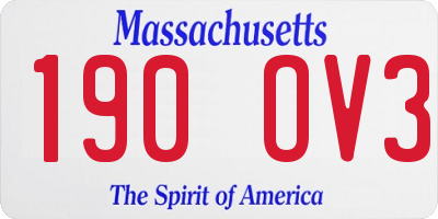 MA license plate 190OV3