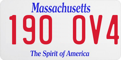MA license plate 190OV4
