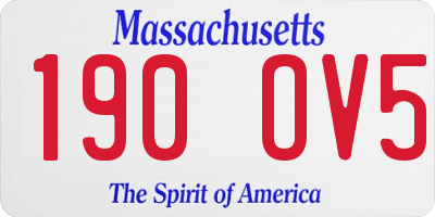 MA license plate 190OV5