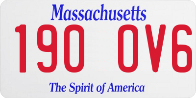 MA license plate 190OV6