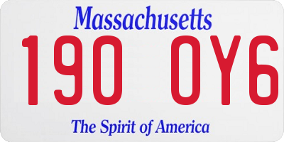 MA license plate 190OY6