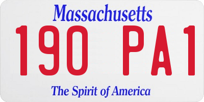 MA license plate 190PA1