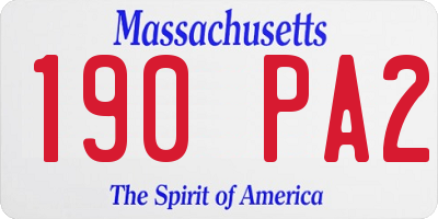 MA license plate 190PA2