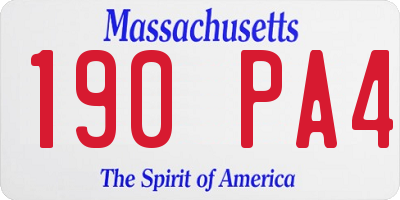 MA license plate 190PA4