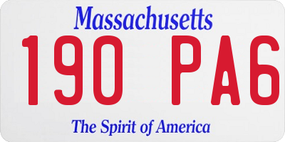 MA license plate 190PA6