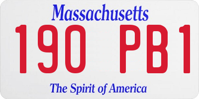 MA license plate 190PB1