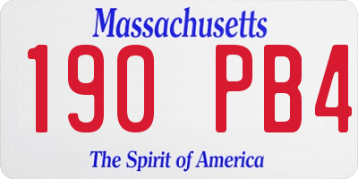 MA license plate 190PB4