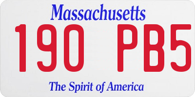 MA license plate 190PB5