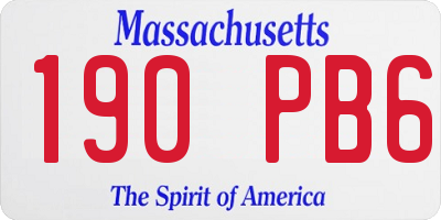 MA license plate 190PB6