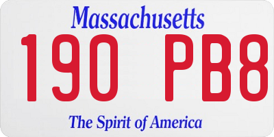MA license plate 190PB8