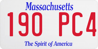 MA license plate 190PC4