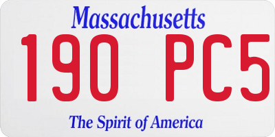 MA license plate 190PC5
