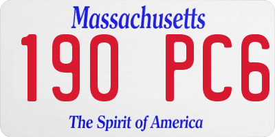 MA license plate 190PC6