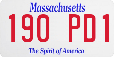MA license plate 190PD1