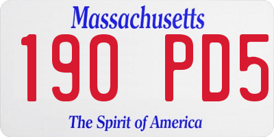 MA license plate 190PD5