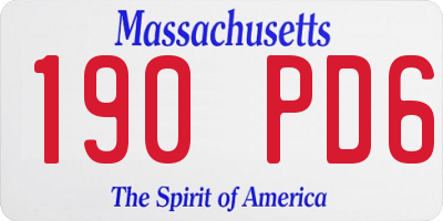 MA license plate 190PD6