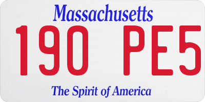 MA license plate 190PE5