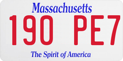 MA license plate 190PE7