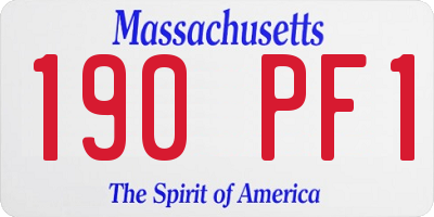 MA license plate 190PF1