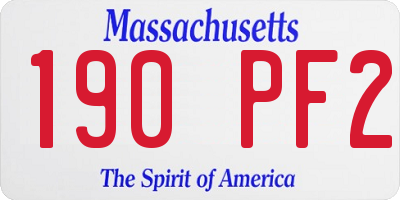 MA license plate 190PF2