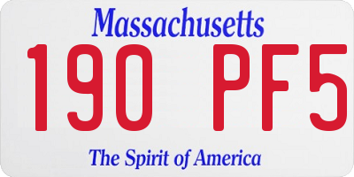 MA license plate 190PF5