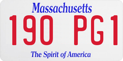 MA license plate 190PG1