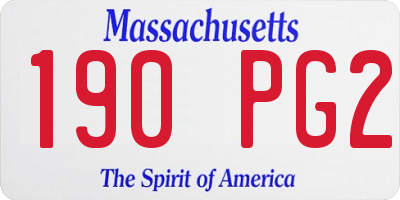 MA license plate 190PG2
