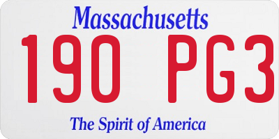 MA license plate 190PG3