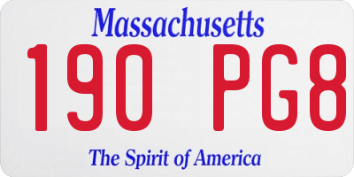 MA license plate 190PG8