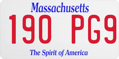 MA license plate 190PG9