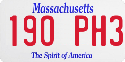 MA license plate 190PH3