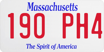 MA license plate 190PH4