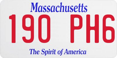MA license plate 190PH6
