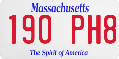 MA license plate 190PH8